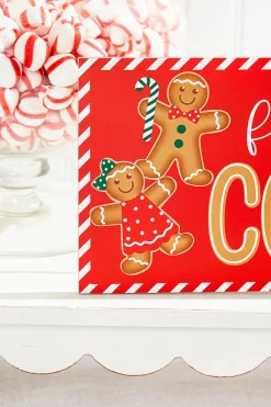 Decorator's Warehouse 12.5"L x 6"H "Fresh Baked Cookies" Sign > Gingerbread|Christmas Decor