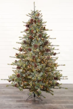 Decorator's Warehouse 7.5' Mammoth Pine Christmas Tree with 900 Lights > Green|Christmas Trees