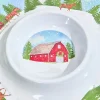 Decorator's Warehouse 14.96" Melamine Holiday Barn Design Chip & Dip Plate > Christmas Sale|Christmas Decor