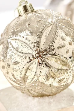 Decorator's Warehouse 5" Mercury Glitter Floret Ornament Box - Set of 2 > Boxed Sets|Christmas Decor