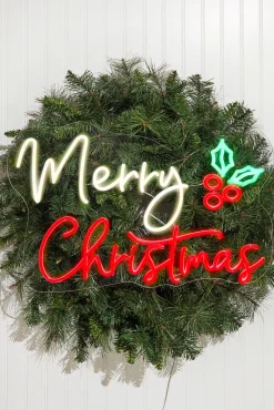 Decorator's Warehouse 15.7" Merry Christmas Lit Neon Sign > Christmas Decor|Indoor Lighting