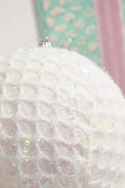 Decorator's Warehouse 6" Mesh Ball Ornament - White > Christmas Decor|Valentine'S Decor