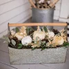 Decorator's Warehouse 22” Metal Container with Harvest Arrangement > Christmas Accents|Christmas Decor