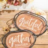 Decorator's Warehouse Metal & Engraved Wood Harvest Design Tray - Set of 2 > Fall Decor|Fall Decor