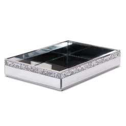 Decorator's Warehouse 12" Metal/Glass Tray - Large > Christmas Accents|Christmas Decor