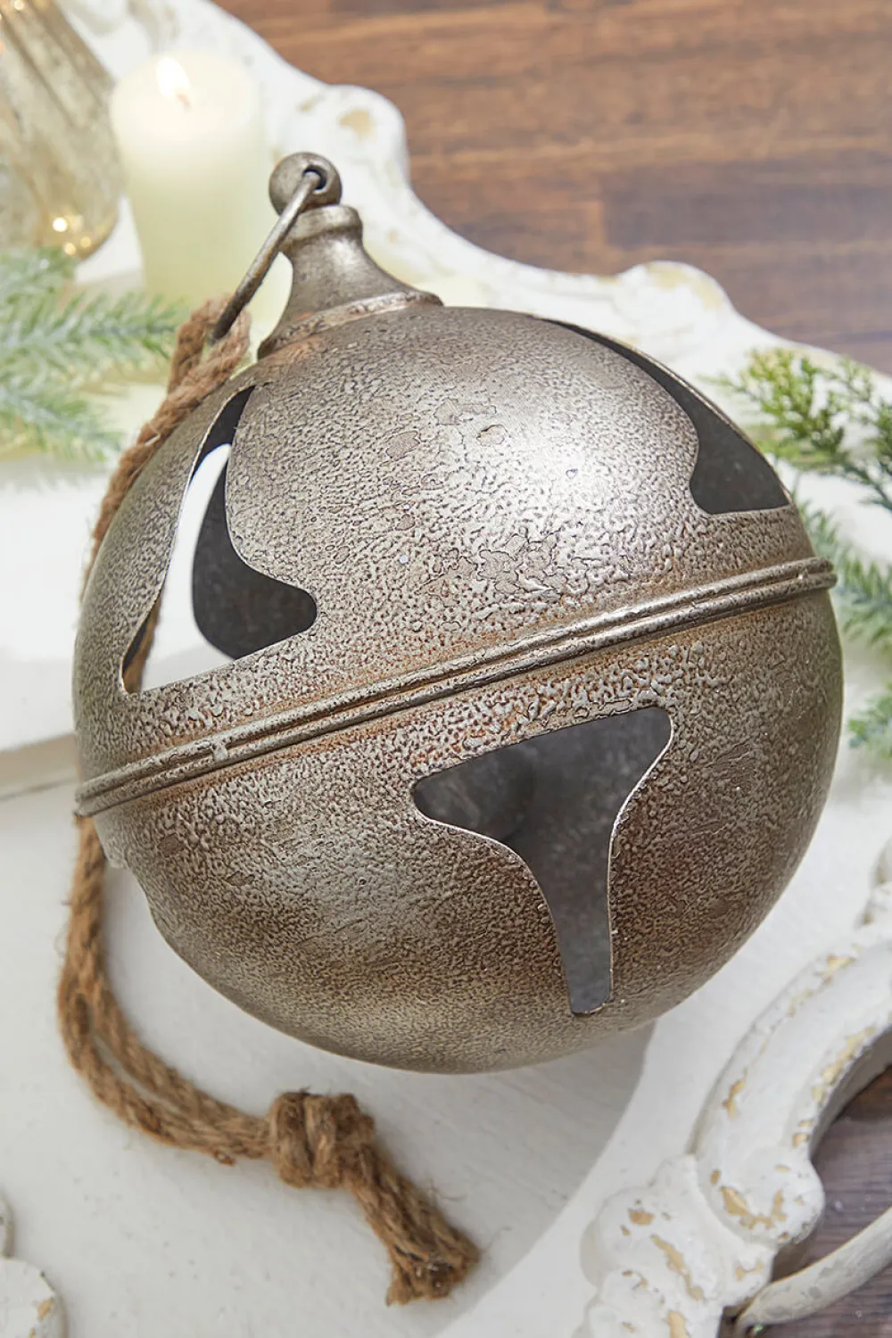 Decorator's Warehouse 8” Metal Hanging Bell Ornament > Christmas Decor|Christmas Ornaments