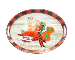 Decorator's Warehouse 20.5” Metal Holiday Design Tray > Christmas Accents|Christmas Sale