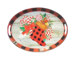 Decorator's Warehouse 20.5” Metal Holiday Design Tray > Christmas Accents|Christmas Sale