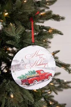 Decorator's Warehouse 6.6” Metal Holiday Winter Scene Ornament > Christmas Ornaments|Christmas Ornaments