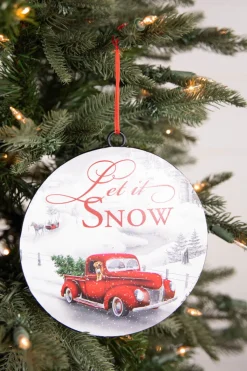 Decorator's Warehouse 6.6” Metal Holiday Winter Scene Ornament > Christmas Ornaments|Christmas Ornaments