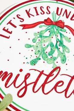 Decorator's Warehouse 12" Metal "Lets Kiss Under the Mistletoe" Sign > Best Sellers|Believe