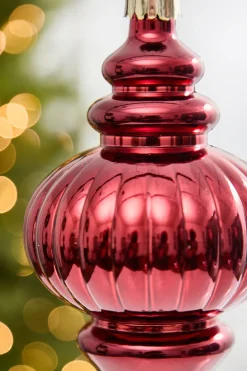Decorator's Warehouse 10" Metallic Burgundy Finial > Christmas Decor|Jewel Tones