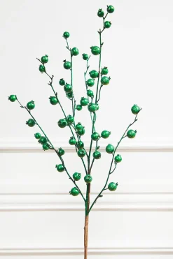 Decorator's Warehouse 30” Metallic Mini Pomegranate Spray - Emerald > Nutcracker|Christmas Sprays