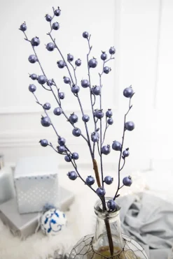 Decorator's Warehouse 30” Metallic Navy Mini Pomegranate Christmas Spray > Nutcracker|Christmas Sprays