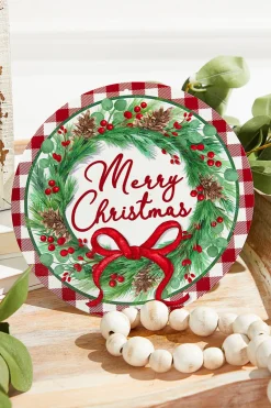 Decorator's Warehouse 8" Metal Merry Christmas with Wreath > Believe|Fun Gifts