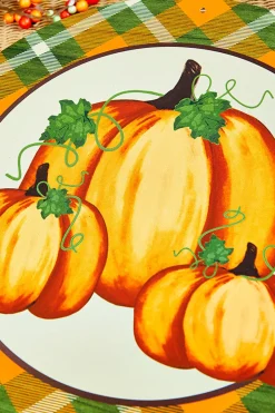 Decorator's Warehouse 12" Metal Pumpkin/Plaid > Fall Decor|Fall Decor