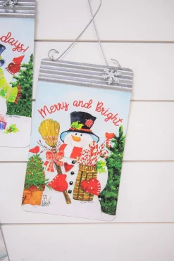 Decorator's Warehouse 11.6” Metal Snowman Wall Sign > Sale|Christmas Sale