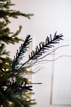 Decorator's Warehouse 30” Midnight Blue Glitter Pine Spray > Blue Christmas|Christmas Sprays