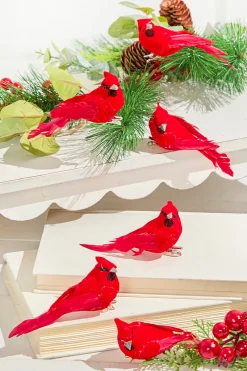 Decorator's Warehouse 4” Mini Cardinals - Set Of 6 > Christmas Ornaments|Cardinal