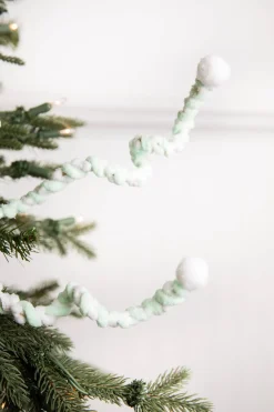 Decorator's Warehouse 25” Mini Cottonball Peppermint Christmas Spray - Green/White > Santa'S Sweet Shoppe|Christmas Sprays