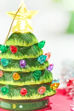 Decorator's Warehouse 3" Mini Nostalgic Tree Ornaments - Green with Multi Lights > Christmas Ornaments|Christmas Decor