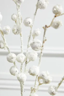 Decorator's Warehouse 30” Mini Pomegranate Glitter Spray - White > White Christmas|Sugar & Spice
