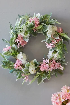 Decorator's Warehouse 24" Mixed Flower Wreath - Pink, White & Green > Easter Decor|Easter Decor