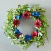 Decorator's Warehouse 22" Mixed Flower Wreath - Red, White, & Blue > All Wreaths|Patriotic Decor