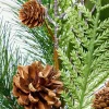 Decorator's Warehouse 32” Mixed Pine & Magnolia Leaf Pinecone Spray > Cardinal|Christmas Sprays