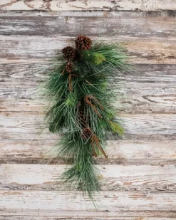Decorator's Warehouse 28” Mixed Pine Teardrop with Pinecones and Twigs > Christmas Teardrops|Teardrops