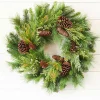 Decorator's Warehouse 24" Mixed Pine Wreath > Cardinal|Natural Greenery