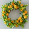 Decorator's Warehouse 24" Mix Foliage Yellow Flower Wreath > Christmas Decor|All Wreaths