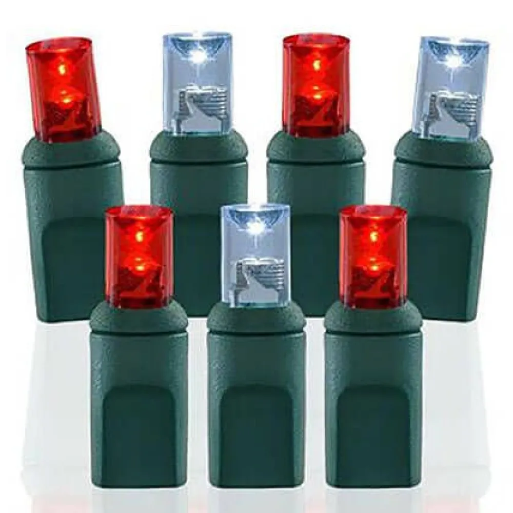 Decorator's Warehouse 5mm Cool White/Red - 70L 4" Spacing > 5Mm Led Strands|Light Strands