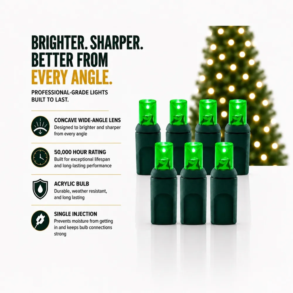 Decorator's Warehouse 5mm Green - 70L 4" Spacing > 5Mm Led Strands|Light Strands