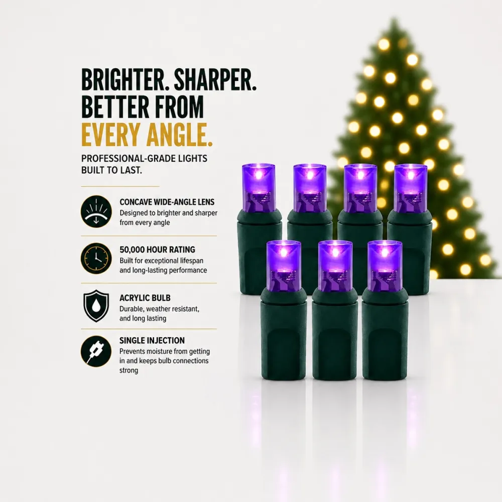 Decorator's Warehouse 5mm Purple - 70L 4" Spacing > 5Mm Led Strands|Light Strands