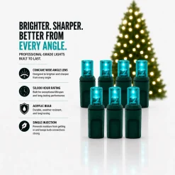 Decorator's Warehouse 5mm Teal - 70L 4" Spacing > 5Mm Led Strands|Light Strands