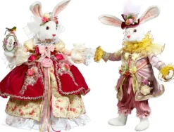 Decorator's Warehouse 23" - 24" Mr & Mrs Cotton Tail Rabbit, Set of 2 - Mark Roberts > Mark Roberts Easter|Mark Roberts Spring