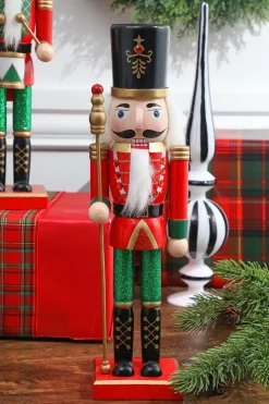 Decorator's Warehouse 14” Multi-Colored Glitter Nutcracker > Nutcracker|Christmas Accents