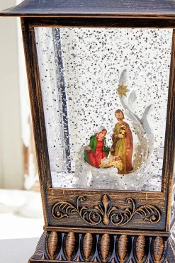 Decorator's Warehouse 10" Nativity Lantern Water Globe > Water Globes|Christmas Accents