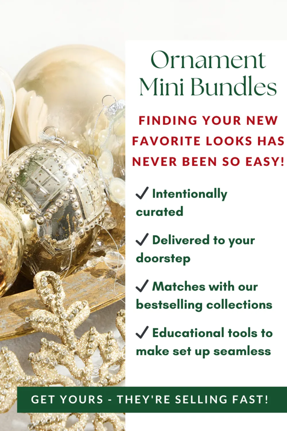 Decorator's Warehouse Natural Elegance Ornaments Mini Bundle > Christmas Decor|Natural Elegance