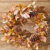 Decorator's Warehouse 24" Natural Leaf Berry Cone Wreath > Fall Decor|Fall Decor