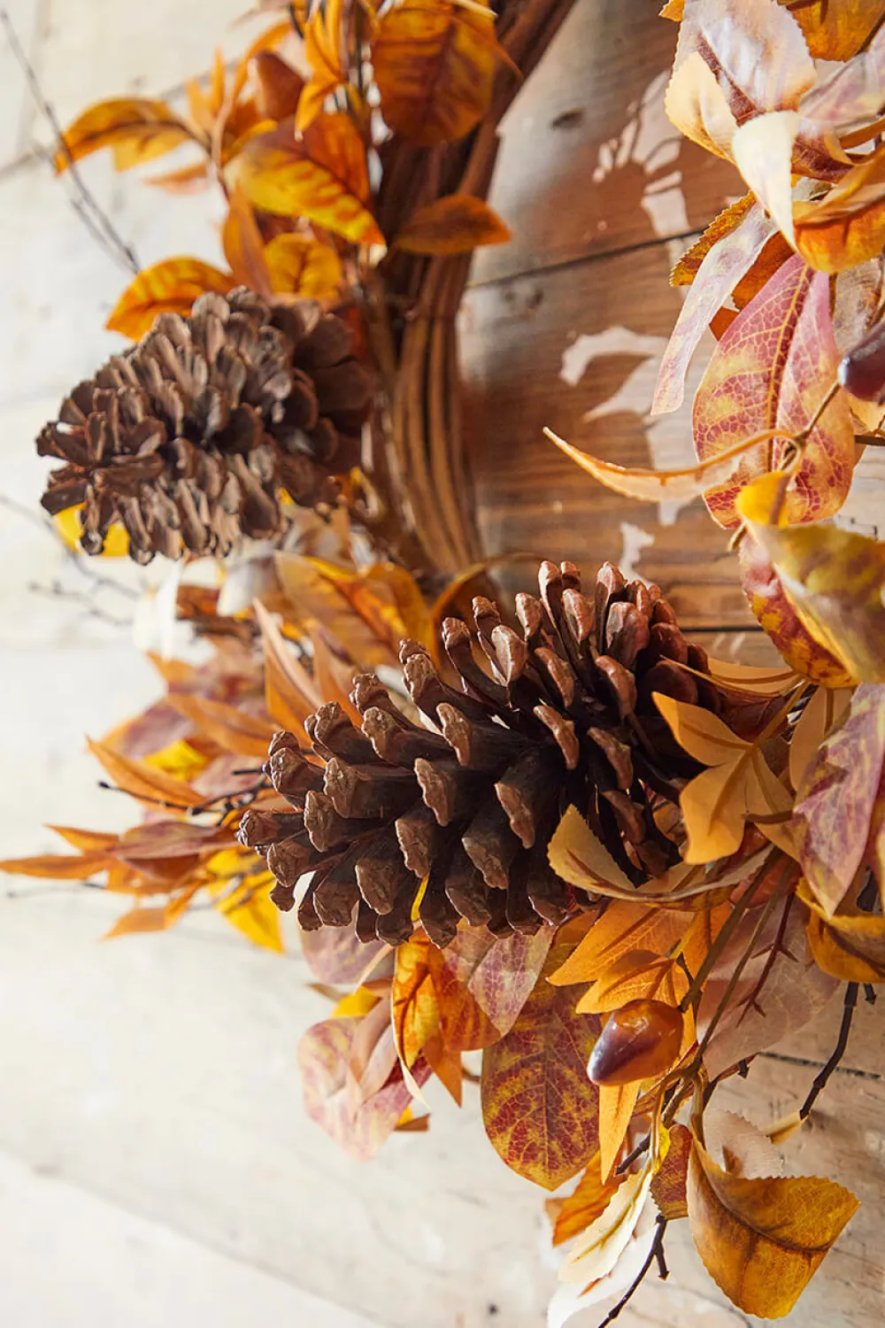 Decorator's Warehouse 24" Natural Leaf Berry Cone Wreath > Fall Decor|Fall Decor