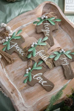 Decorator's Warehouse 6" Natural Wood Cross Ornament > Christmas Decor|Nativity Ornaments