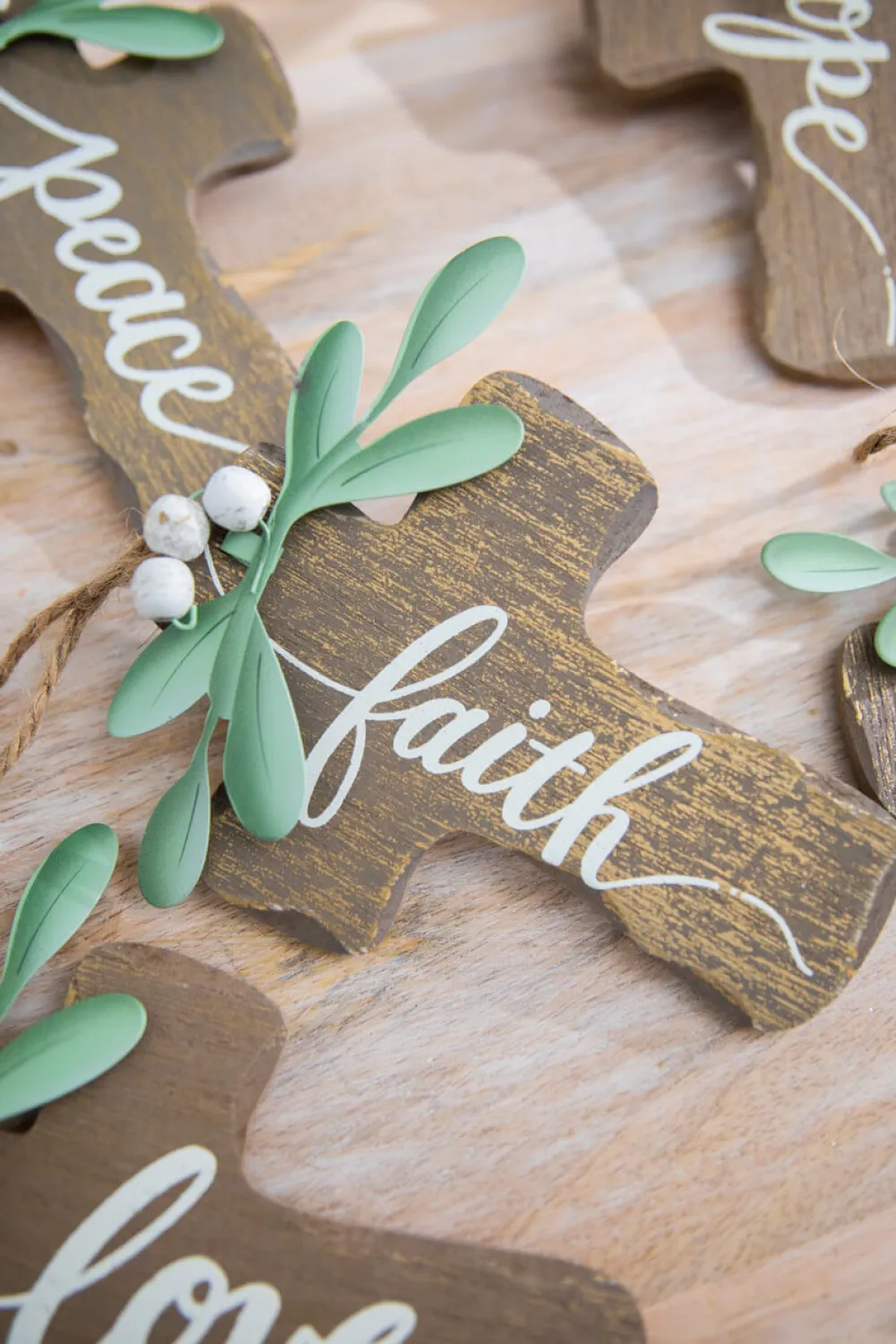 Decorator's Warehouse 6" Natural Wood Cross Ornament > Christmas Decor|Nativity Ornaments