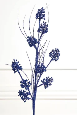 Decorator's Warehouse 27.5" Navy Glitter Berry Grass Spray > Nutcracker|Christmas Sprays