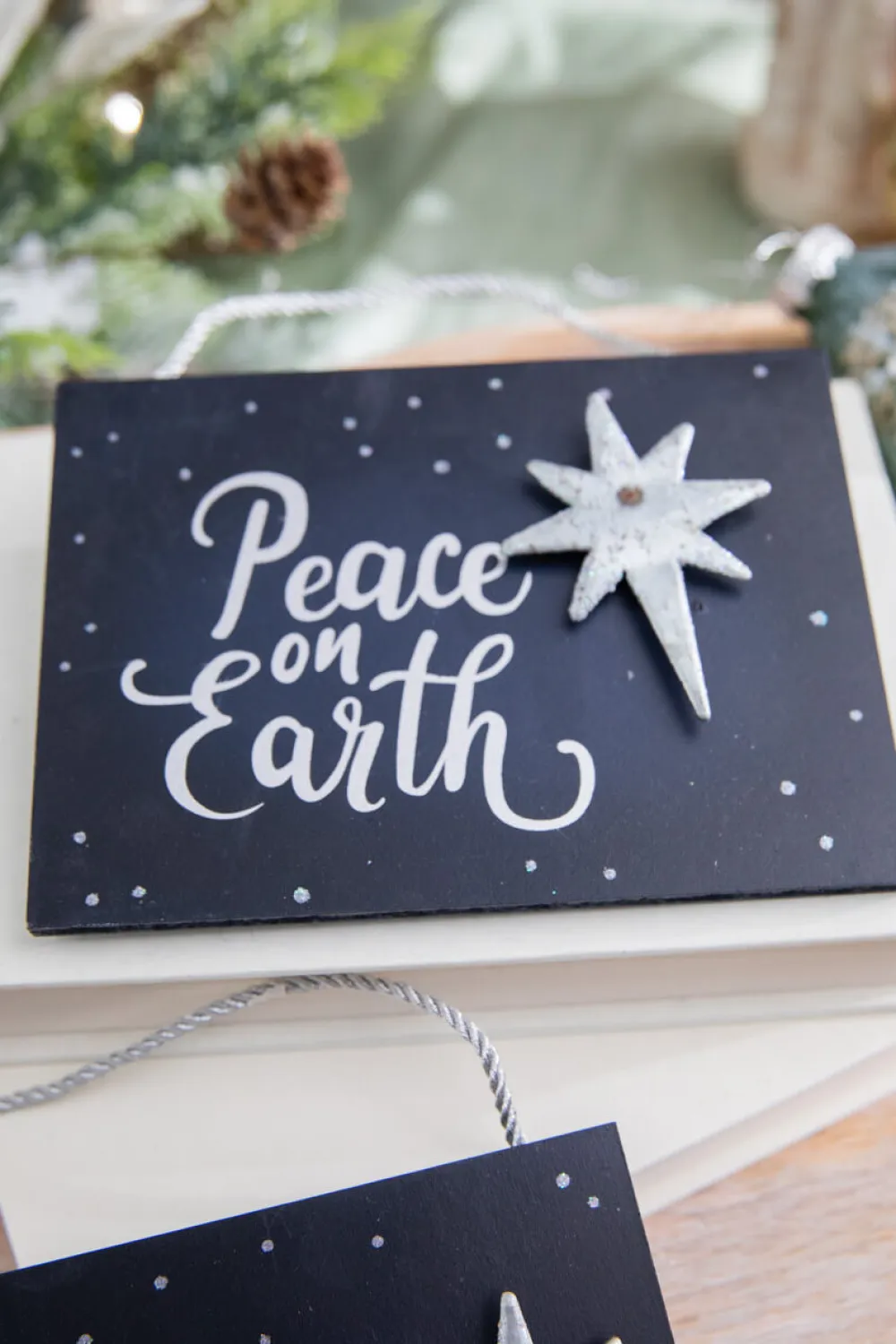 Decorator's Warehouse 4.5" Navy Holy Night Plaque Ornament > Christmas Decor|Nativity Ornaments