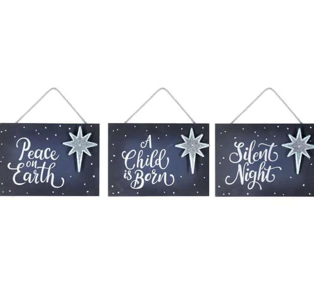 Decorator's Warehouse 4.5" Navy Holy Night Plaque Ornament > Christmas Decor|Nativity Ornaments