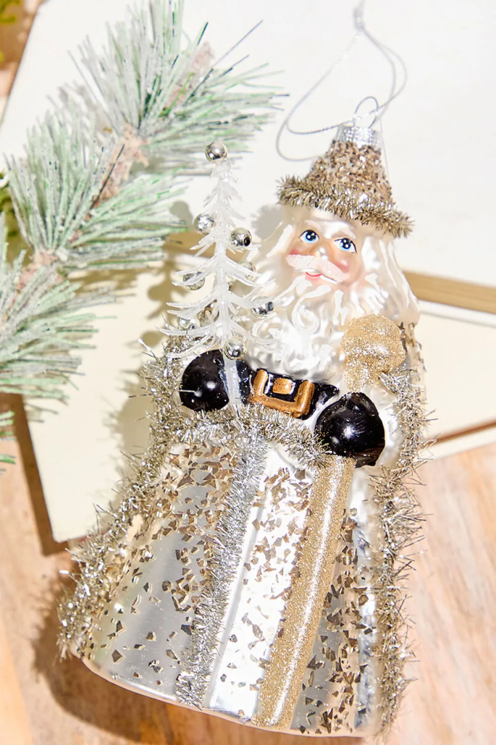 Decorator's Warehouse Neutral Santa Ornament > Christmas Decor|Natural Elegance