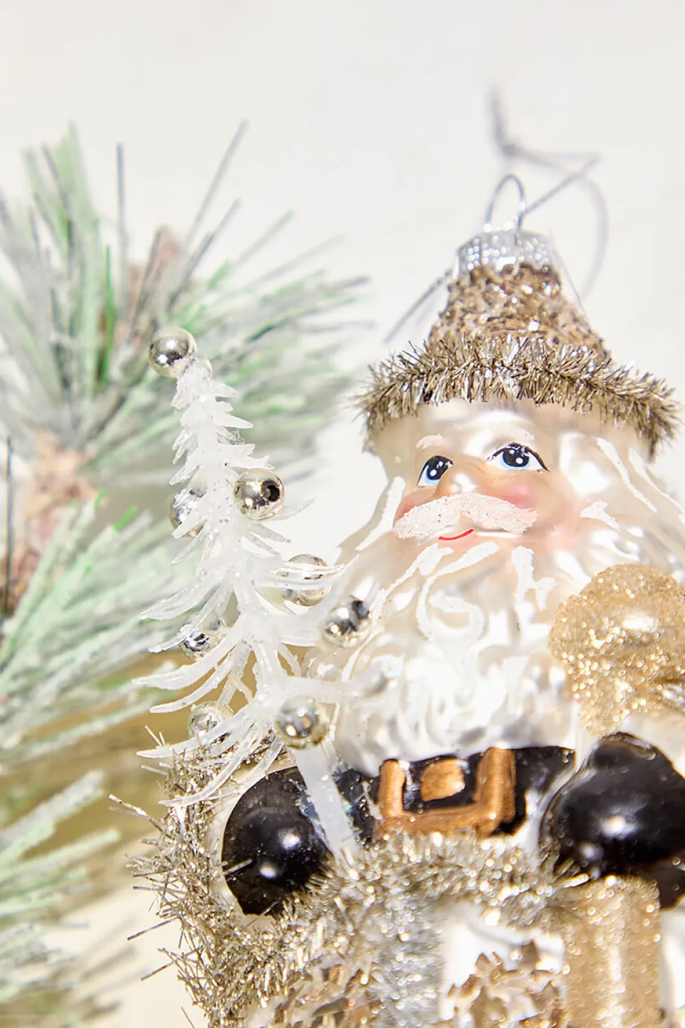 Decorator's Warehouse Neutral Santa Ornament > Christmas Decor|Natural Elegance