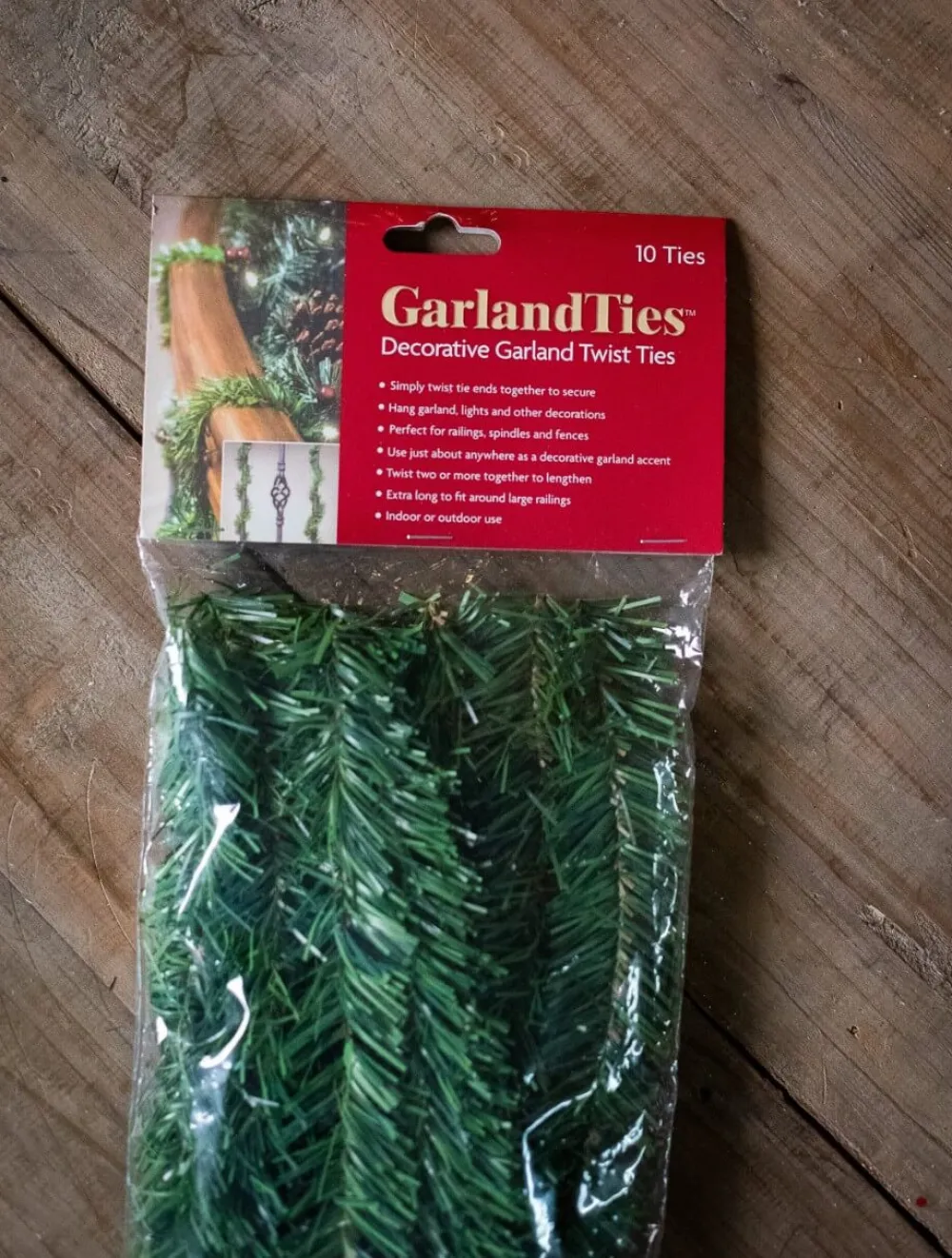 Decorator's Warehouse 14” Noble Pine Garland Ties - 10 Pack > Real Touch Garlands|Cardinal